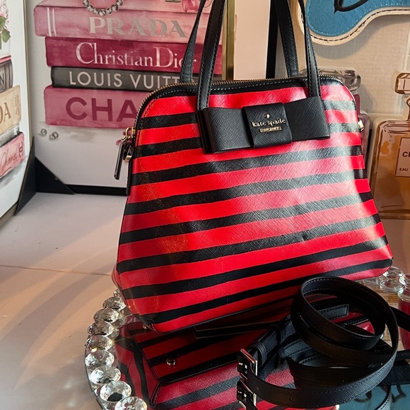 kate spade new york Julia Street Stripe Maise Satchel Bag - Picture 6 of 16